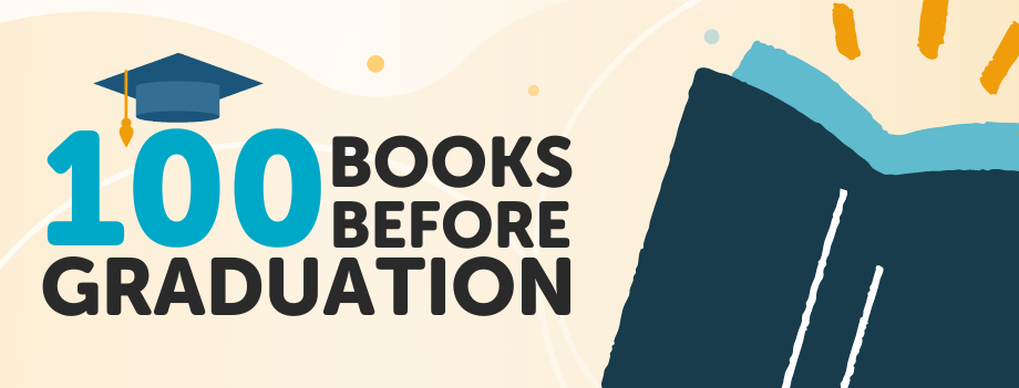 100 Books before Graduation banner graphic