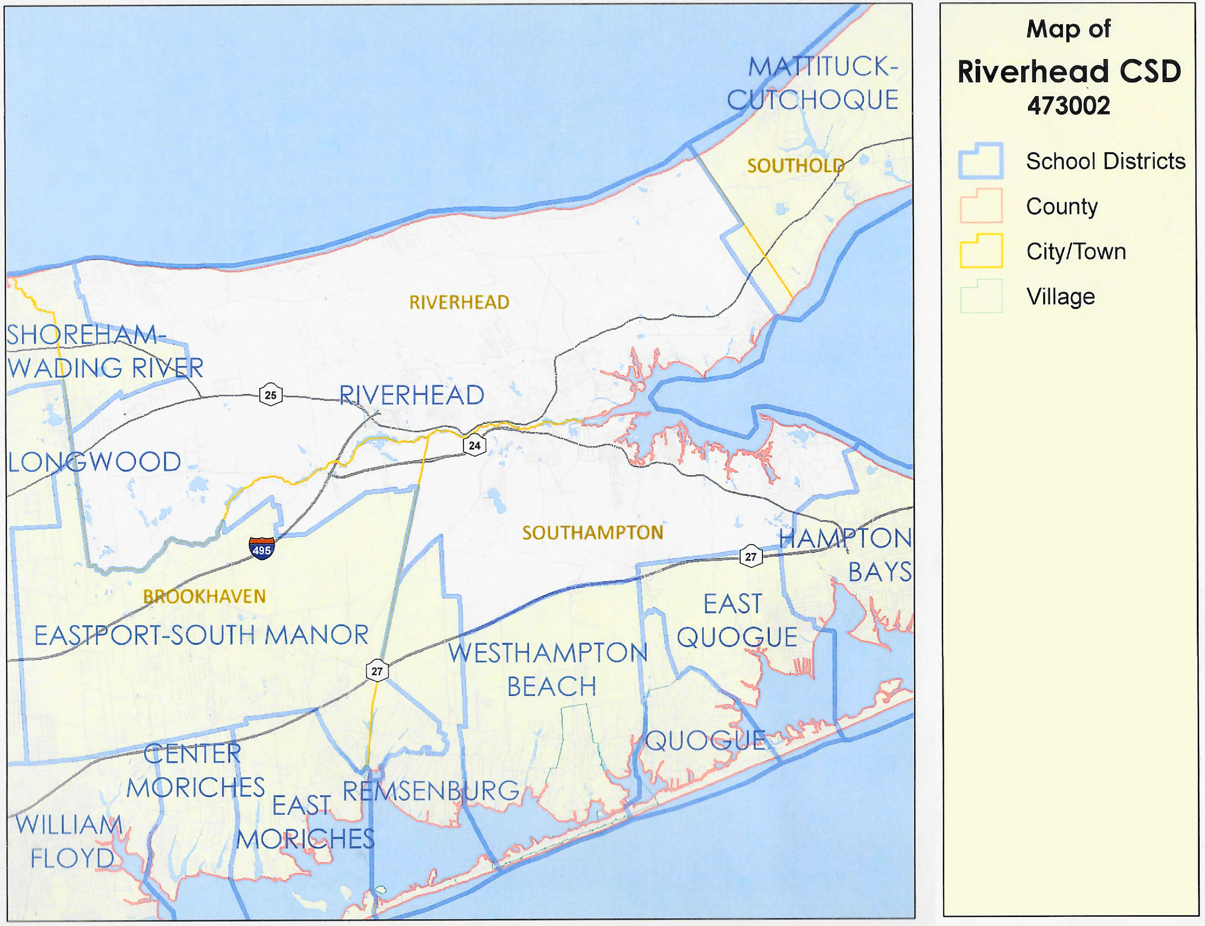 Riverhead Free Library Service Area Map