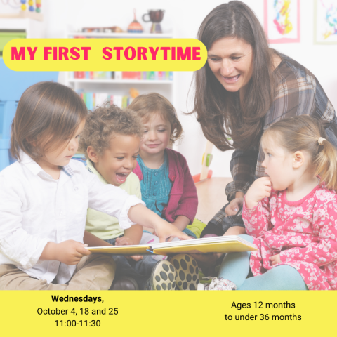 A teacher surrounded by 4 children, all of which are reading from the same book.