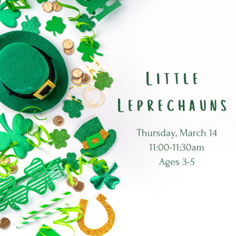 A variety of St. Patrick's Day related items sprawled across a flat surface, such as foam four leaf clovers and a leprechaun's hat.