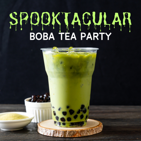 Green boba tea.