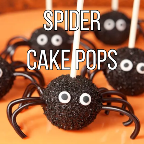 Cake pops decorated to look like spiders.