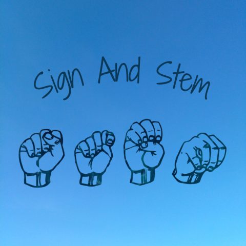 Sign language spelling for "S.T.E.M."