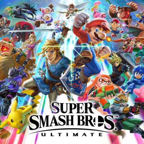 The cover for the game Super Smash Bros Ultimate.