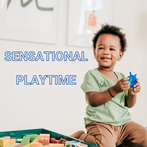 A toddler playing with toys.