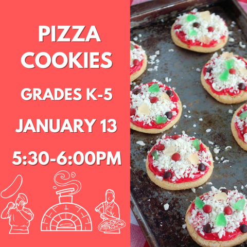 Cookies decorated to look like pizzas.