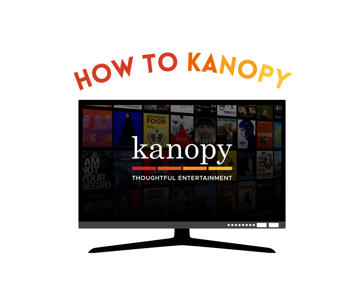 How To Kanopy [A picture of a TV screen with the Kanopy logo]