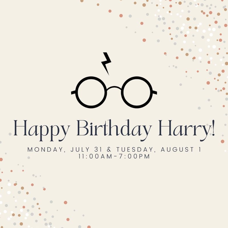 Black and white silhouette of Harry Potter's round glasses and scar.