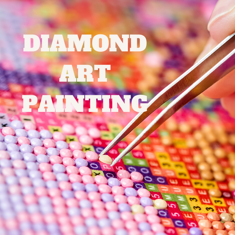 Someone placing a piece on diamond art using a pair of tweezers.