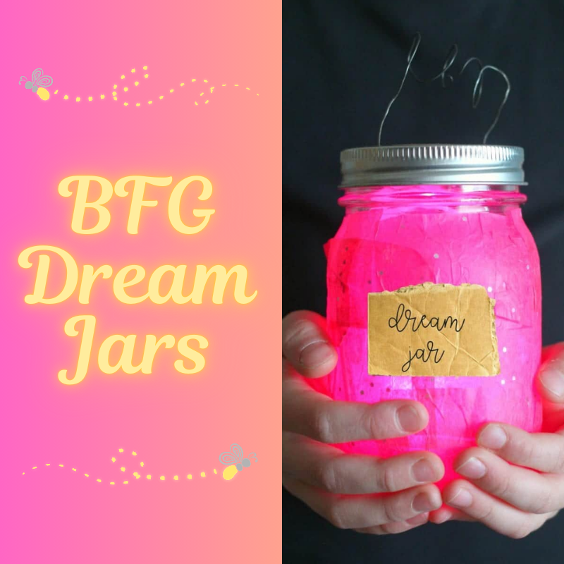 A pink, glowing jar with a label that says "Dream Jar".