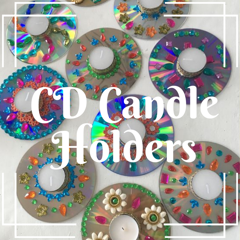 Tea Lights created with hand painted CDs.