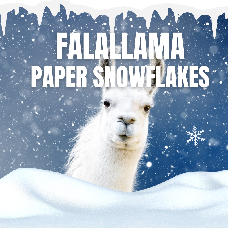 A llama in the snow.