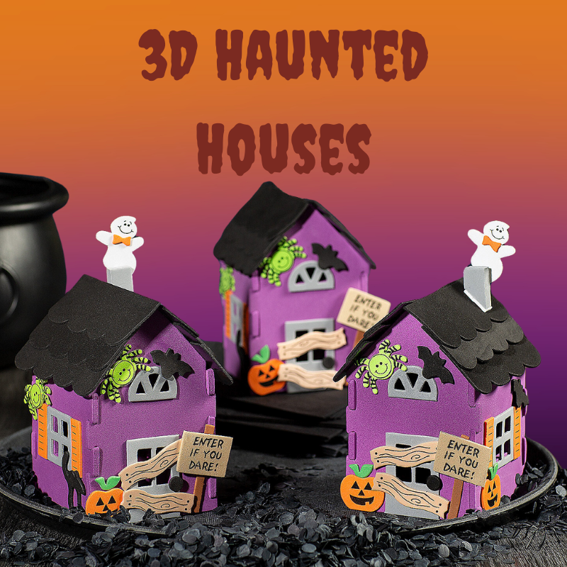 A 3D haunted house made from foam.