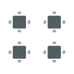 Square table(s) with four chairs 